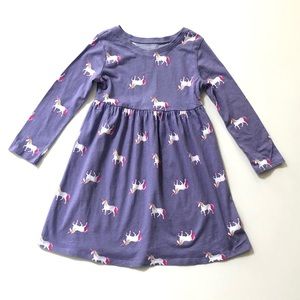 Old Navy Purple Dress with Pink Unicorns 4T